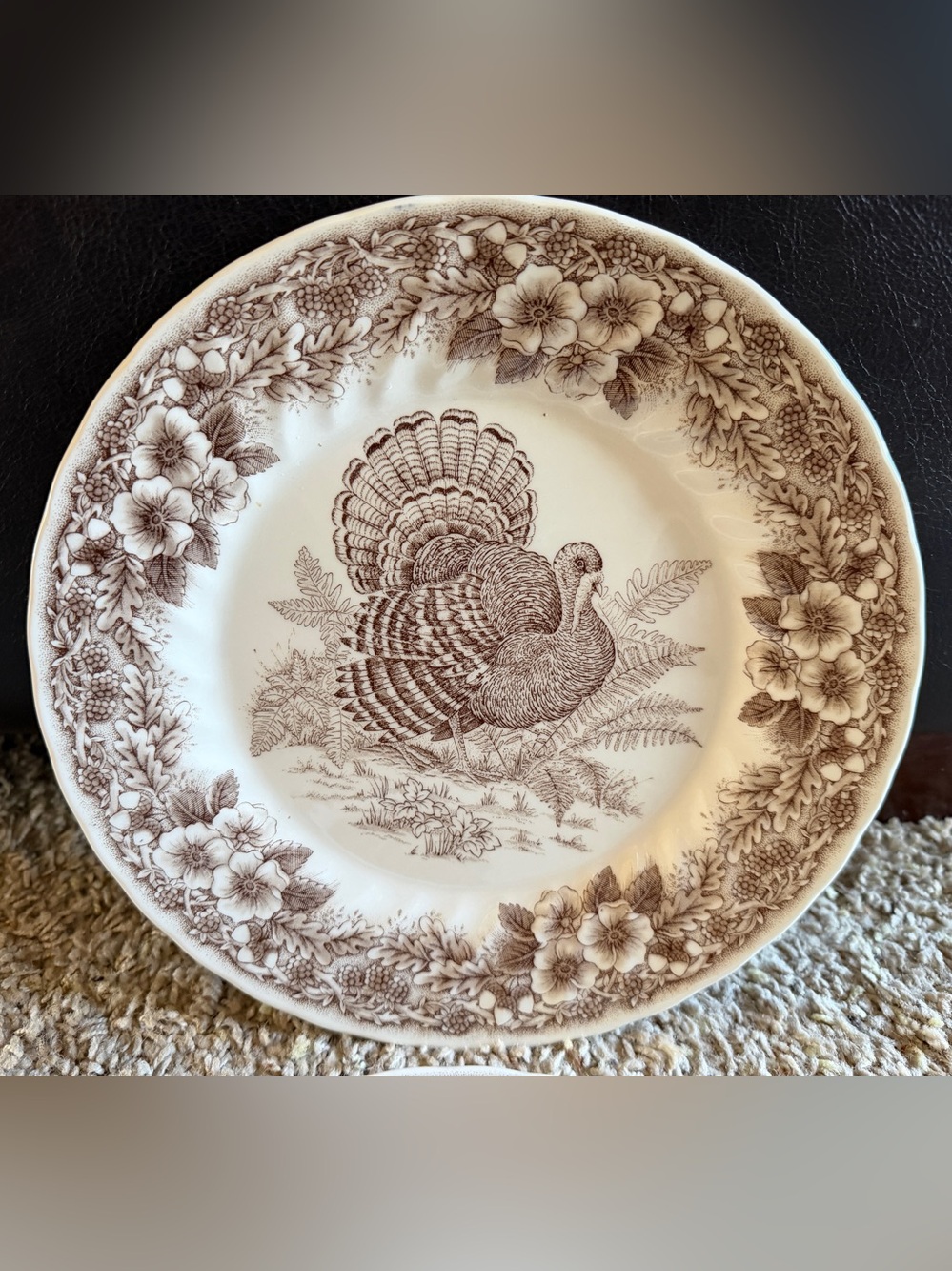 Queen's Thanksgiving Myott Factory Turkey Dinner Plates - Set of 2